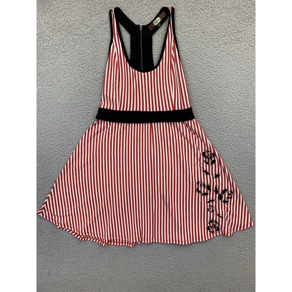 Eva Franco Women's Summer Dress Red White‎ Stripe Sz 6 Sleeveless Back Zipper